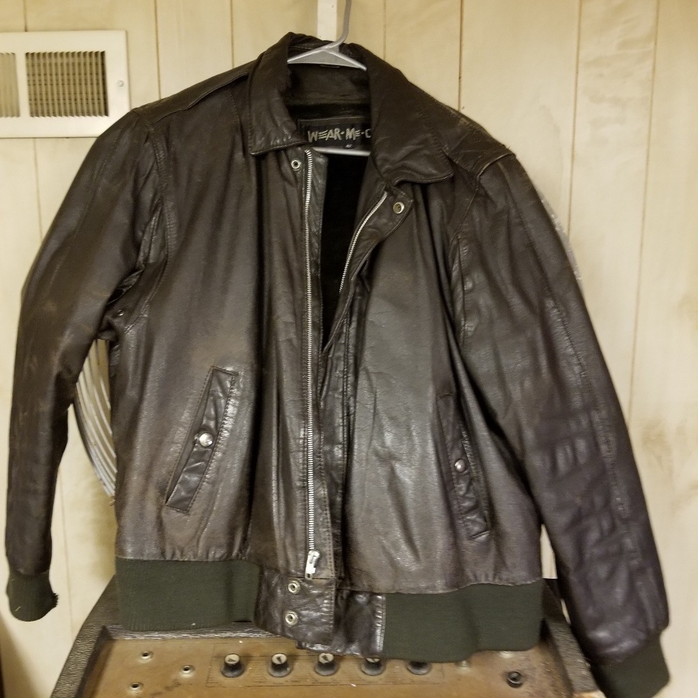 Vintage leather bomber jacket